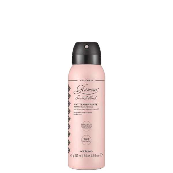 Glamour Secrets Black Antitranspirante Aerossol 75g- OBoticario