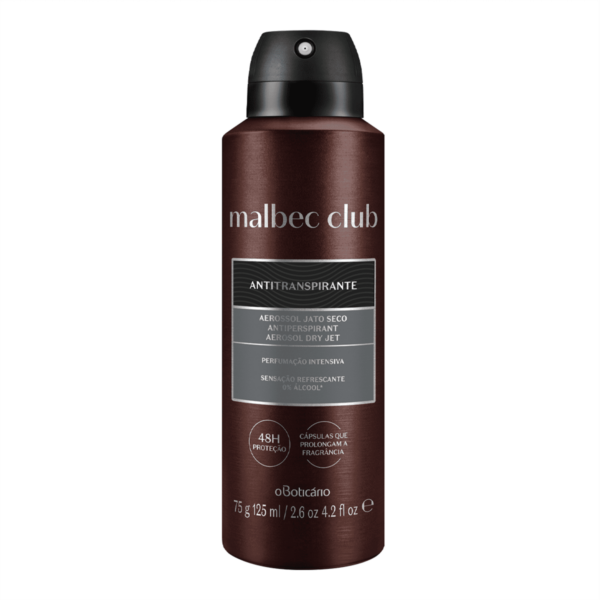 Malbec Club Antitranspirante Aerossol 75g- OBoticario