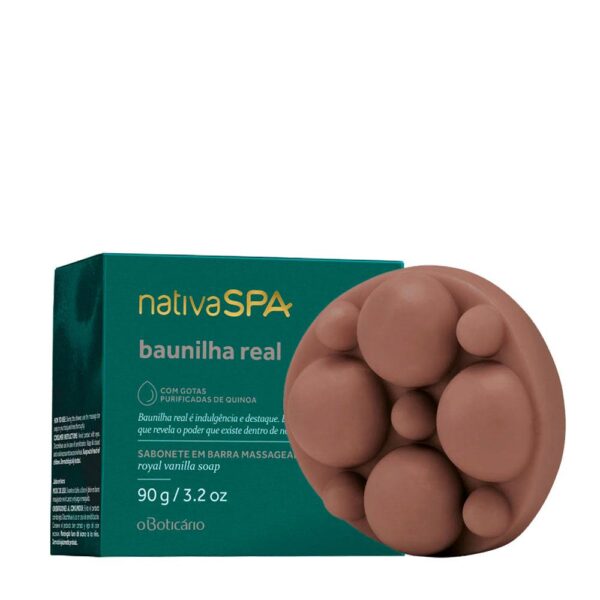 Nativa Spa Baunilha Real Sabonete em Barra Massageador 90g -OBoticário