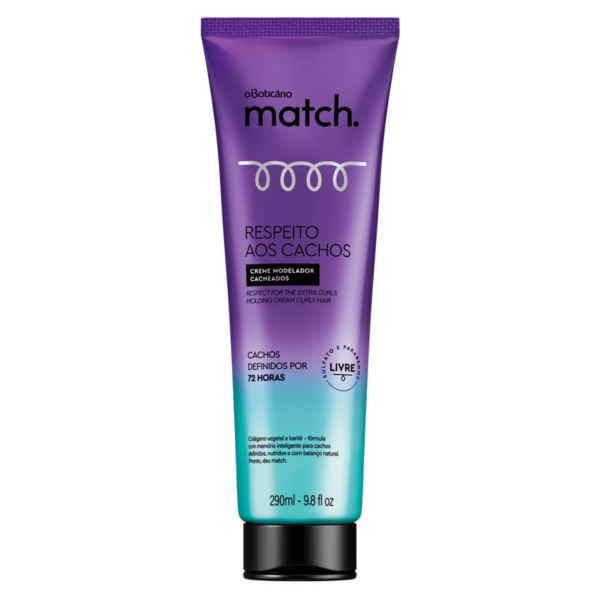 Match Respeito aos Cachos Creme Pentear Cacheados 290ml- OBoticario