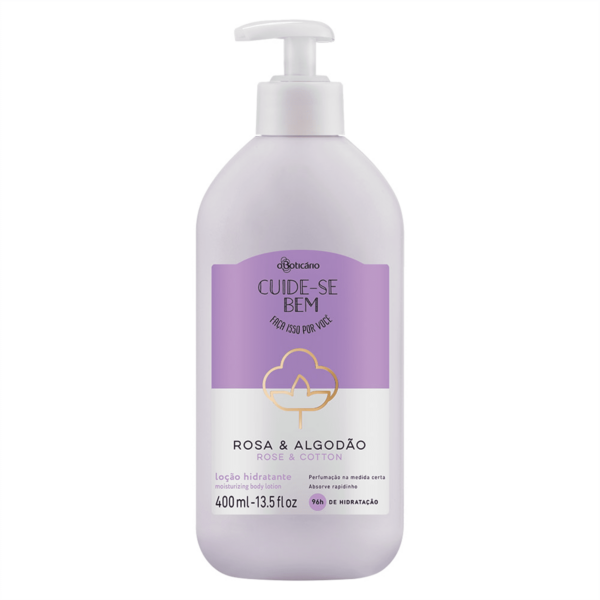 Cuide-se Bem Rosa e Algodão Hidratante 400ml- OBoticario