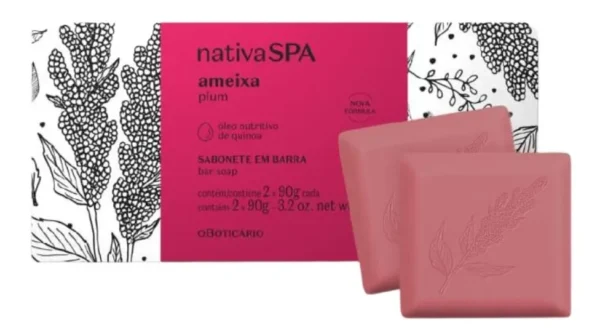 Nativa Spa Sabonete em Barra Ameixa 2 und de 90g- OBoticário