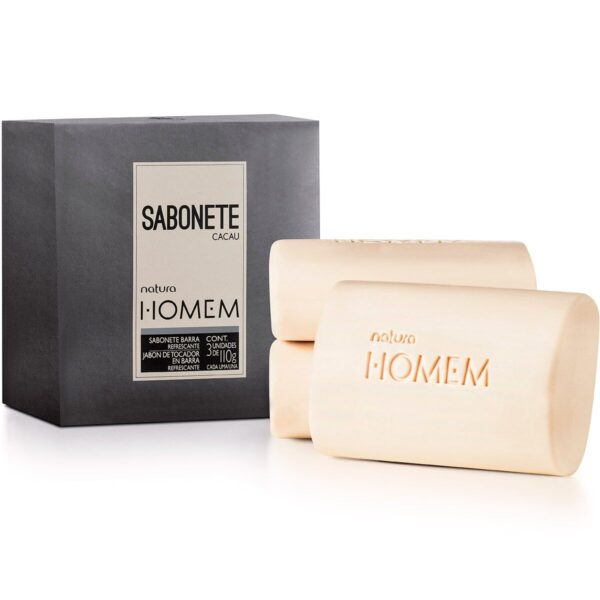 Sabonete Natura Homem em Barra Cremoso Refrescante 3 und.-Natura