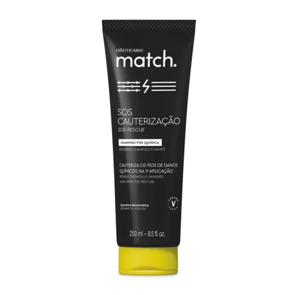 Match SOS Cauterização Shampoo Pós-Química 250ml - OBoticario