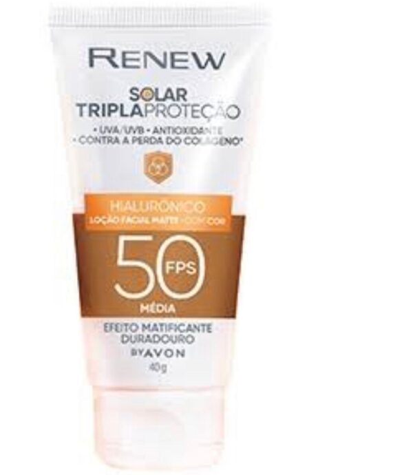 Renew Protetor Solar com Cor Média FPS50 40g- Avon