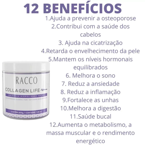 Racco Collagen Life Colageno Hidrolisado em Pó 200g- Racco - Image 2