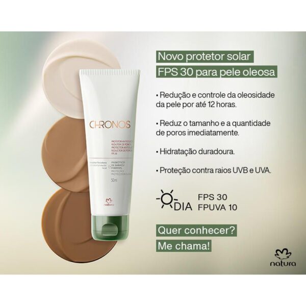 Chronos Protetor Antioleosidade Claro-Medio 50ml- Natura