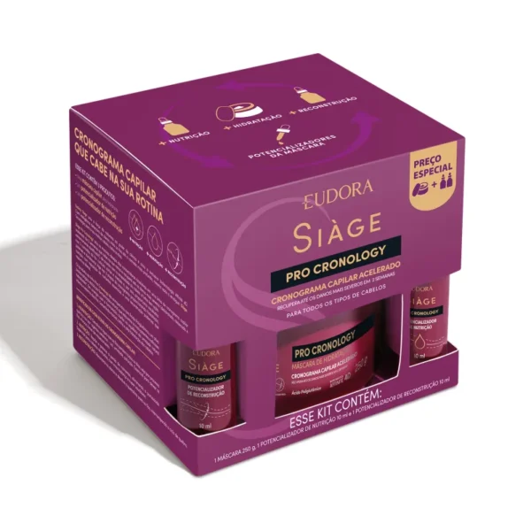 Siáge Pro Cronology Máscara 250g + 02 Potenciadores 10ml cada - Eudora